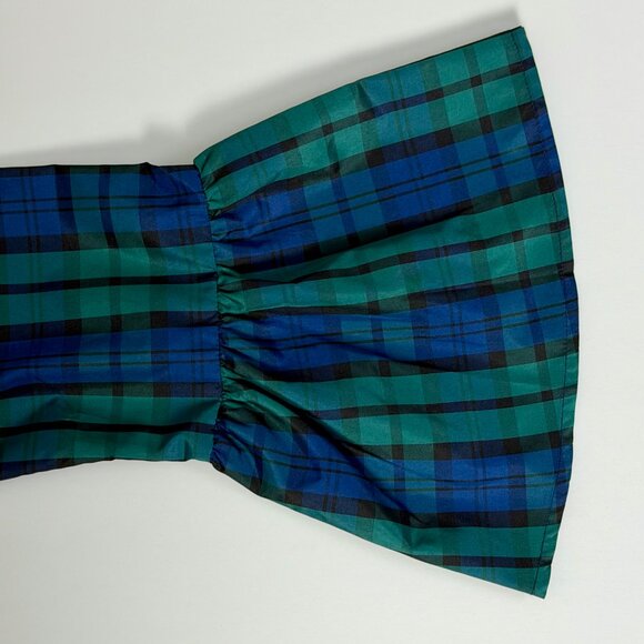 NWT Vineyard Vines Navy Blue Green Blackwatch Plaid Flutter Sleeve Top Size 2 - Picture 8 of 9